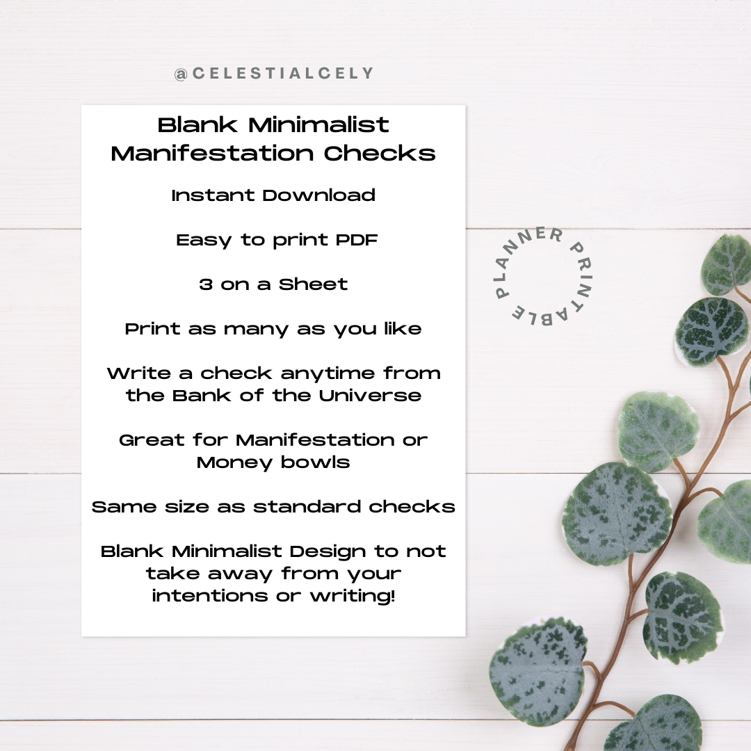 White Printable Manifestation Checks