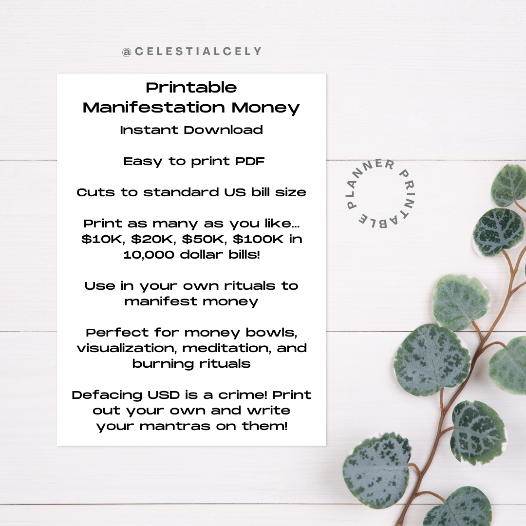 Manifestation Money $1,000 Bills