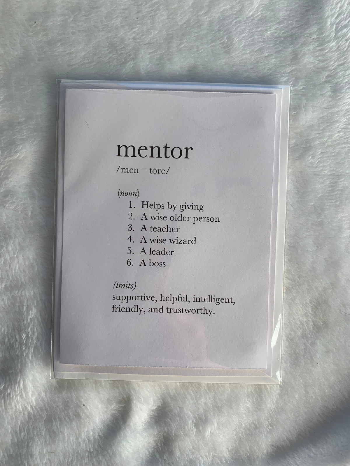 Mentor Greeting Paper Handmade Card