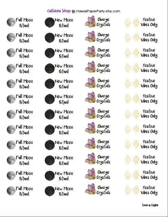 Moon Planner Printable Stickers