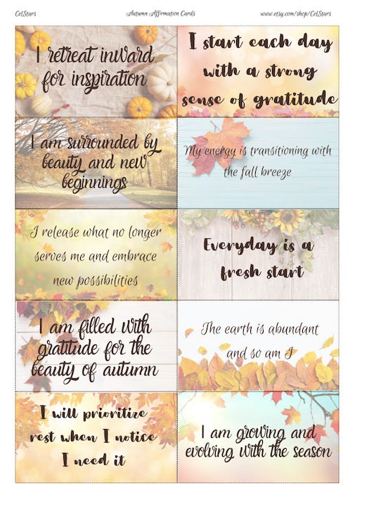 Autumn Pocket Oracle Printable PDF