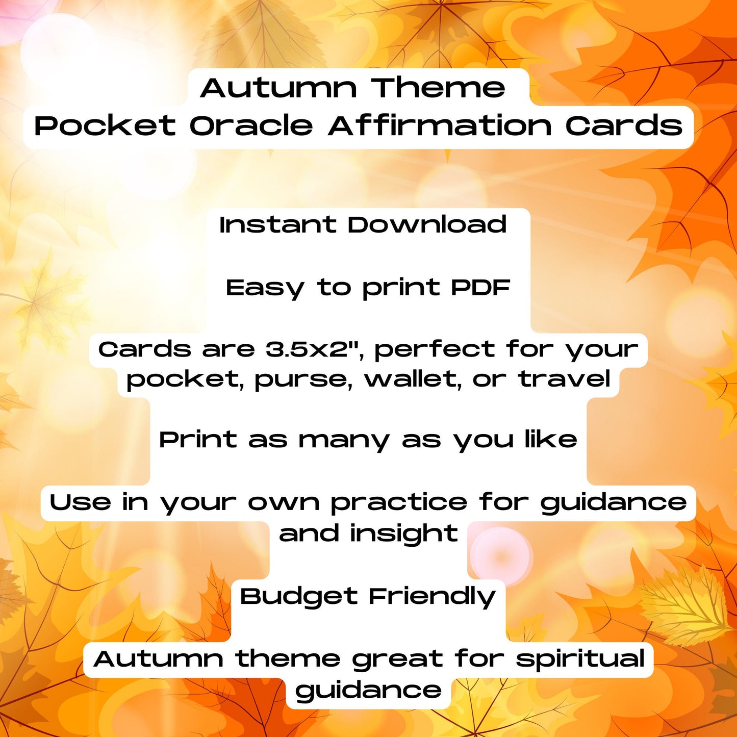 Autumn Pocket Oracle Printable PDF