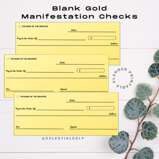 Gold Printable Manifestation Checks