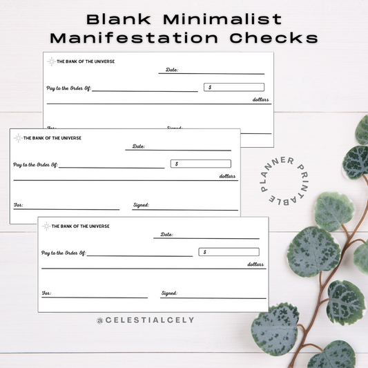 White Printable Manifestation Checks