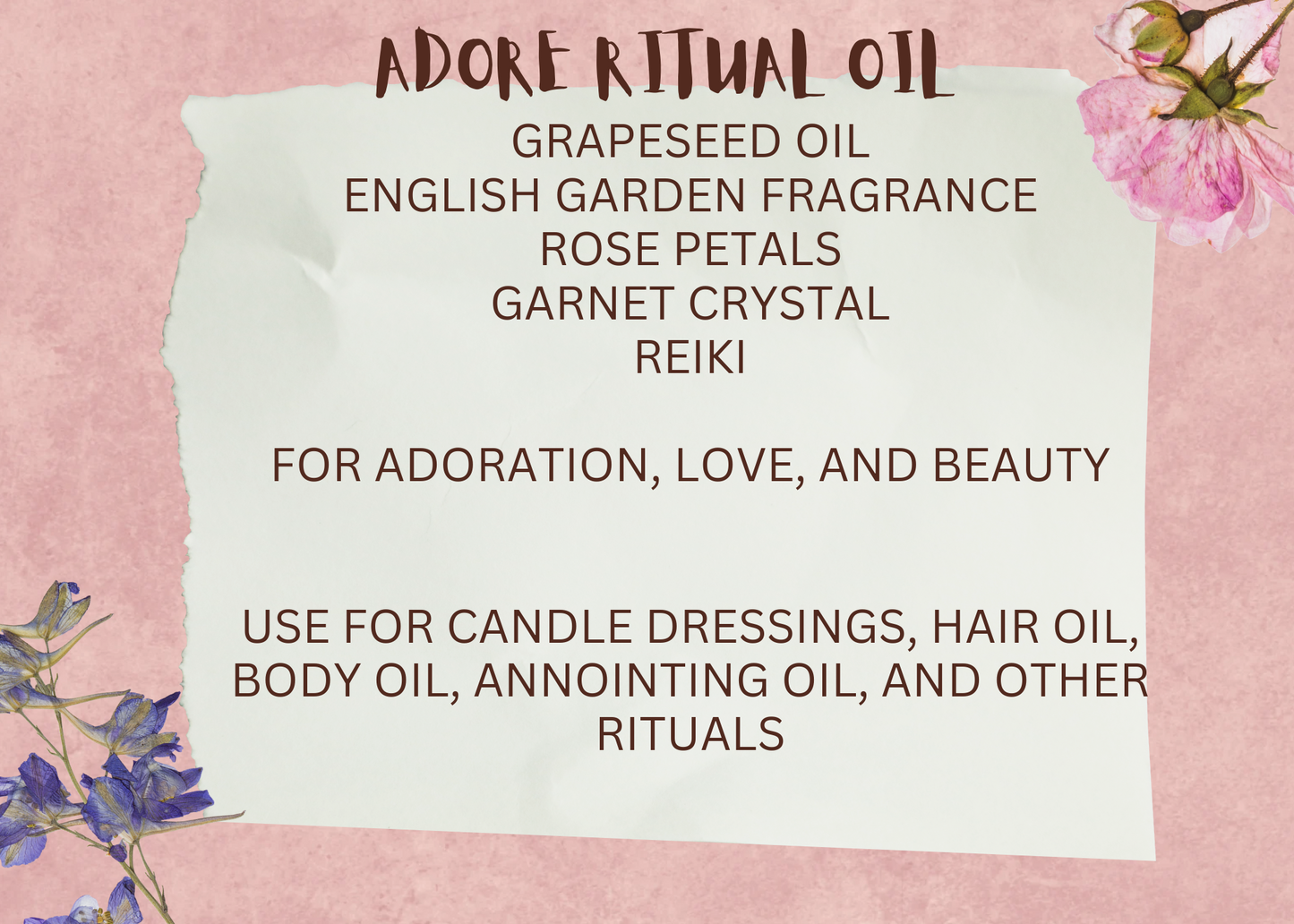 10ml Rollerball Ritual Oils Non-Toxic Fragrance