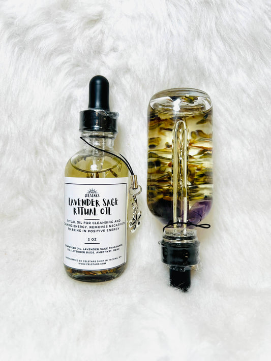 Lavender Sage Ritual Spell Oil 2oz Bottle