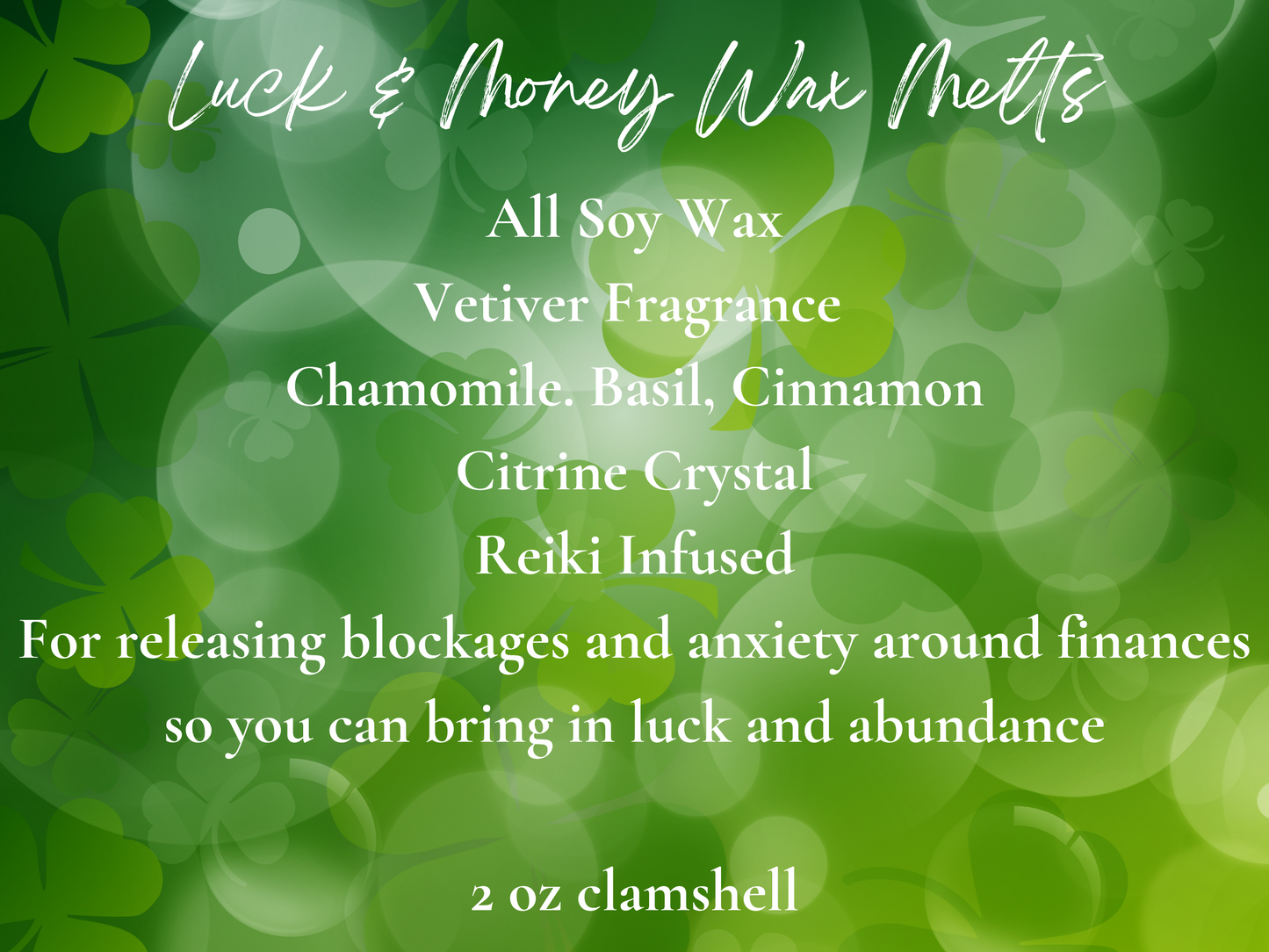 Luck and Money Intention Soy Wax Melts