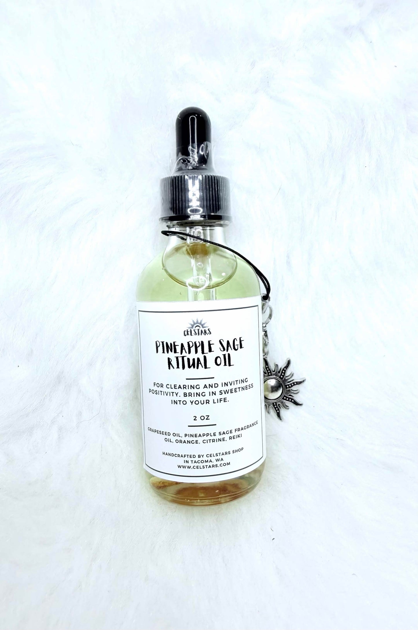 Pineapple Sage Ritual Oil 2 oz Spell Oil For Cleansing, Uplifting Energy, Summer Scent