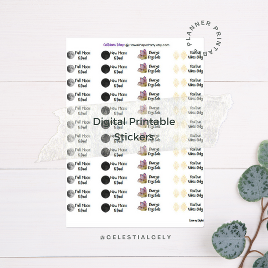 Moon Planner Printable Stickers