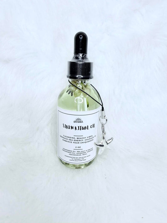 Siren Ritual Oil 2 oz Spell Oil For Cleansing, Mermaid energy, beach energy