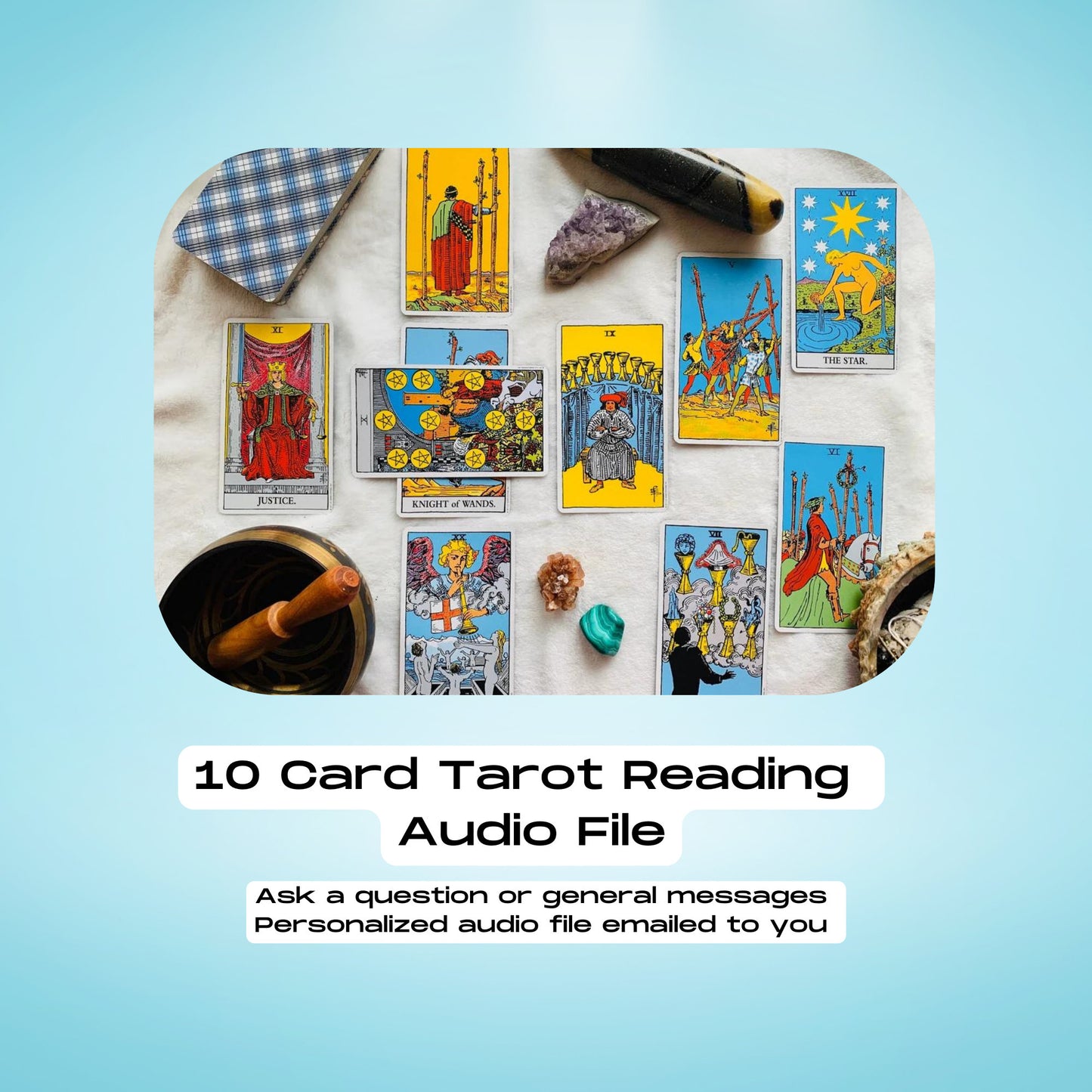 MOST POPULAR - Audio File Tarot Reading 3, 5 or 10 cards