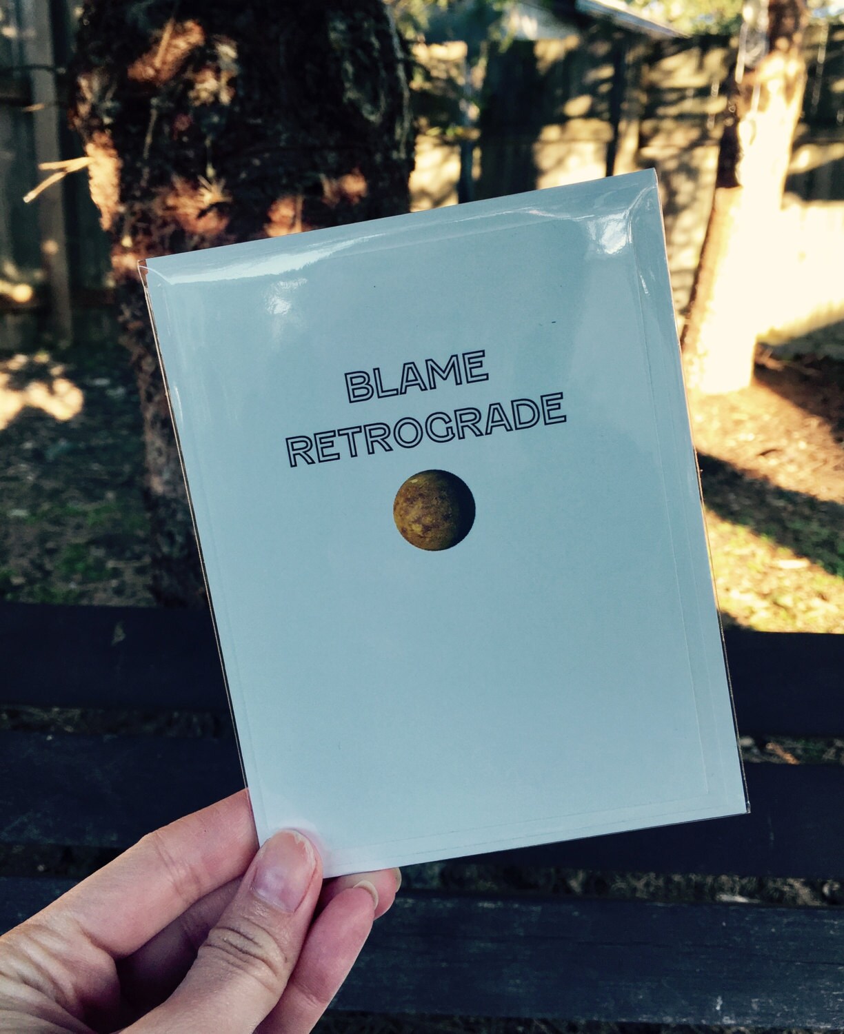 Blame Retrograde Greeting Card