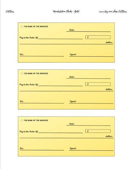 All the Checks - Printable Manifestation Checks