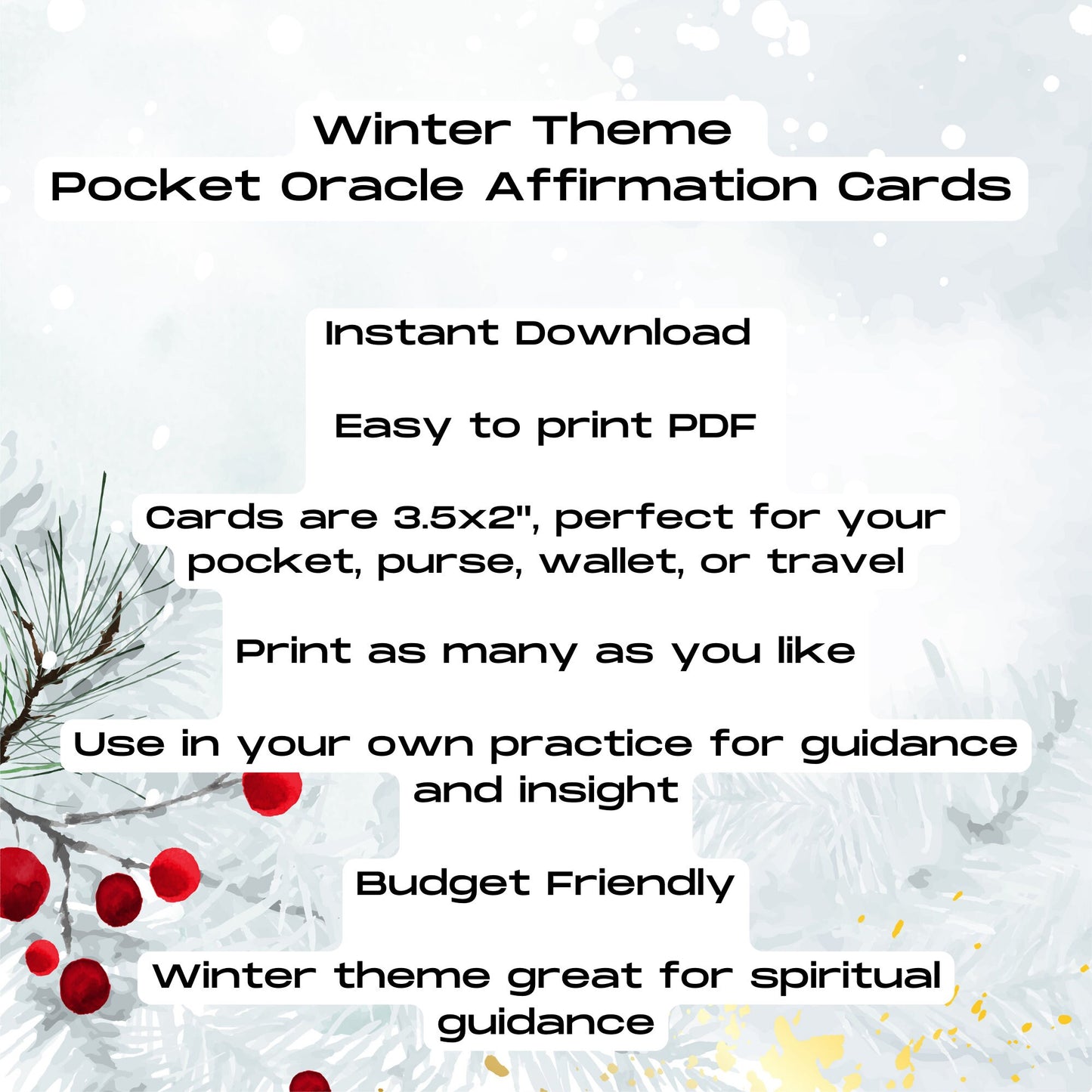 Winter Pocket Oracle Printable PDF